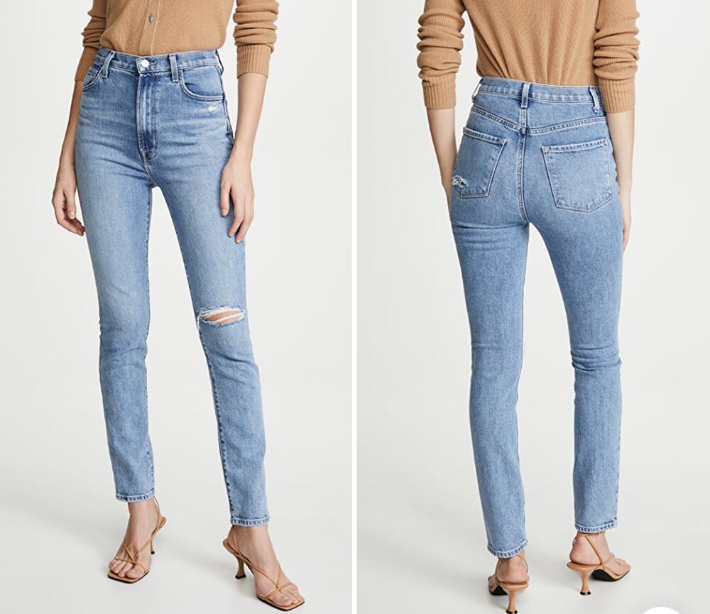 J BRAND Chadron Destruct 1212 Runway High Rise Distressed Straight Jeans Size 25
